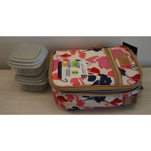 Fit & Fresh FFHT-006 Floral/Hearts Print Thayer Lunch Tote Bag - Picture 3 of 7